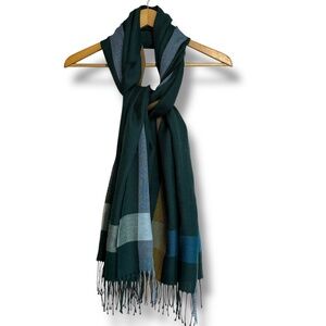 Pacas Inc 100% Baby Alpaca Scarf Made in Peru Plaid Fall Luxury‎ 73"